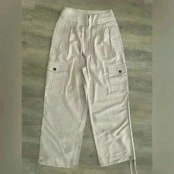 Venus NWOT Linen Cargo Style Pant Size 2 - Picture 3 of 11